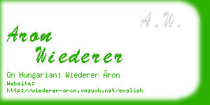 aron wiederer business card